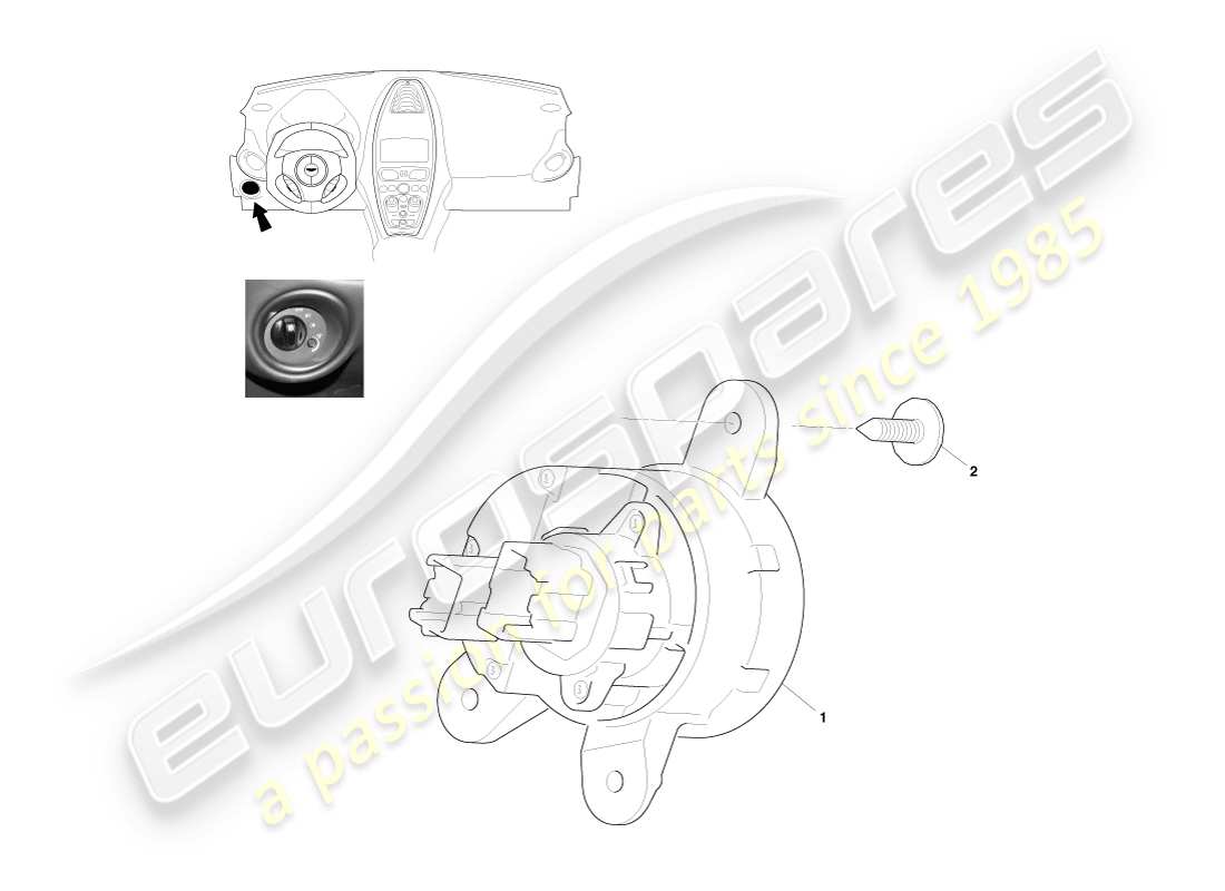 aston martin one-77 (2011) diagrama de piezas del interruptor de iluminación