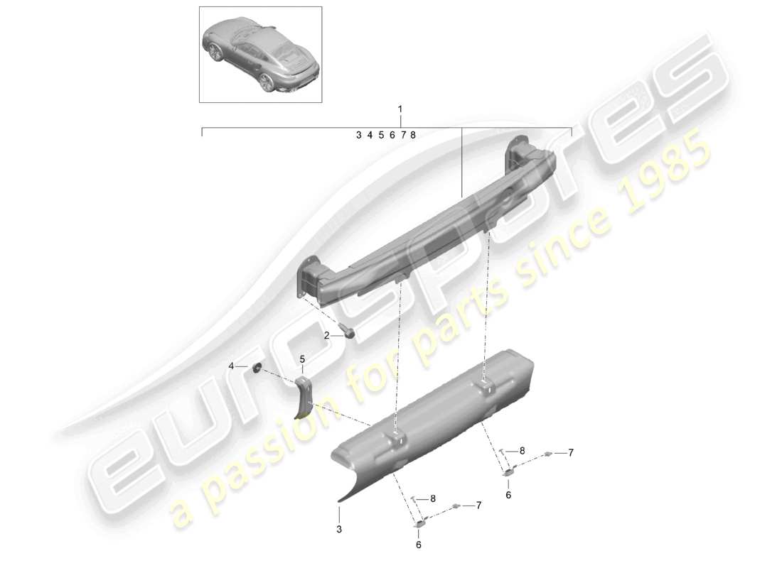 un diagrama de piezas del catálogo de piezas porsche 2018 (991-2 turbo)