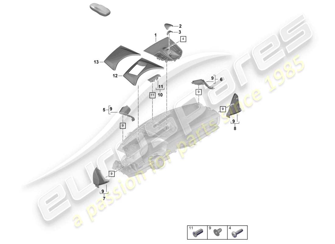 diagrama de pieza que contiene el número de pieza 971857346