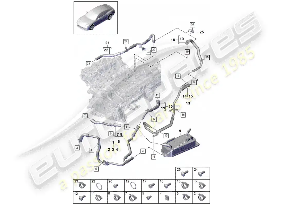 diagrama de pieza que contiene el número de pieza 9a712103601