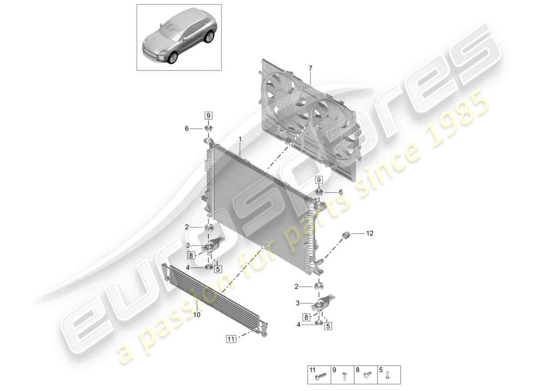 un diagrama de piezas del catálogo de piezas porsche 2025 (macan)
