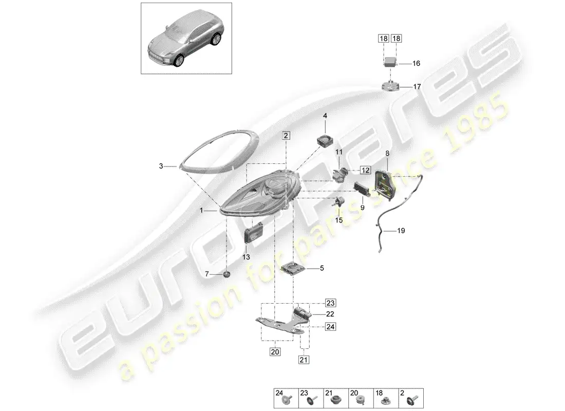 diagrama de pieza que contiene el número de pieza 95b941301