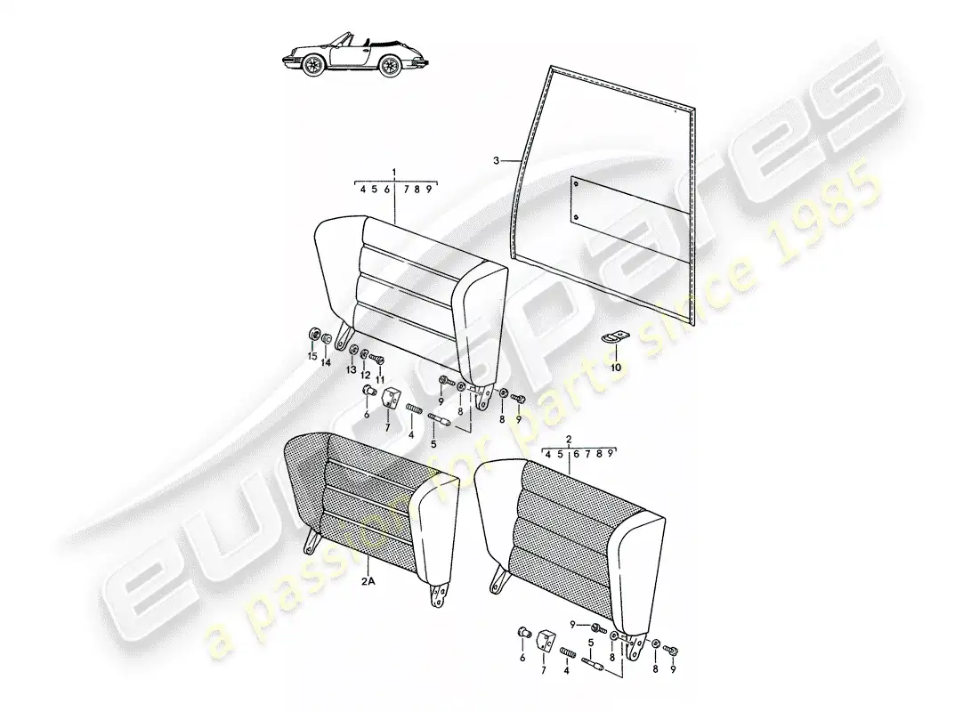 un diagrama de piezas del catálogo de piezas porsche accessories and tequipment