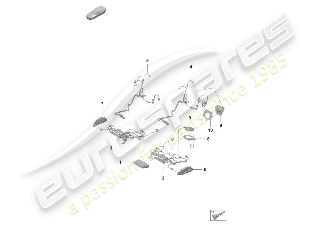 un diagrama de piezas del catálogo de piezas Porsche 2025 (992-2)