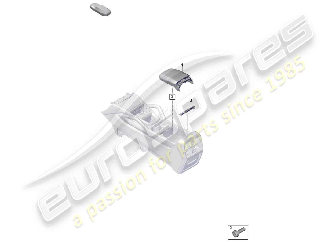 porsche 2024 (cayenne e3 pa) diagrama de piezas de la cubierta de la consola central