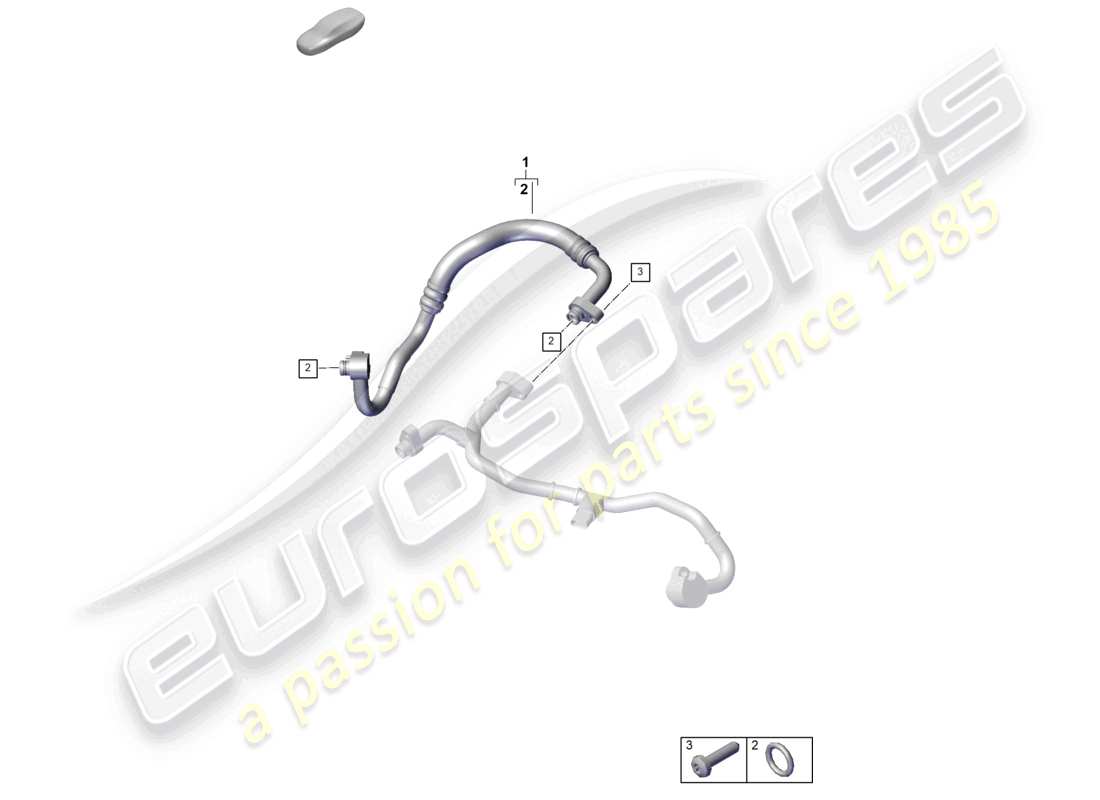 porsche 2024 (992-2) diagrama de piezas del intercambiador de calor de la línea de refrigerante trasera del aire acondicionado