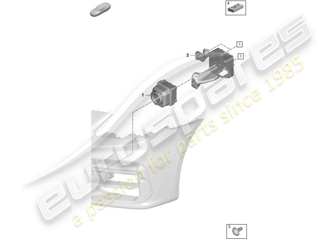 porsche 2026 (panamera 976) cámara para sistema de visión nocturna diagrama de piezas