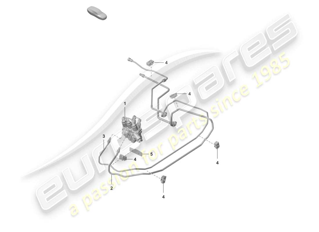 porsche 2024 (992-2) diagrama de piezas pdcc del extremo delantero de la línea hidráulica