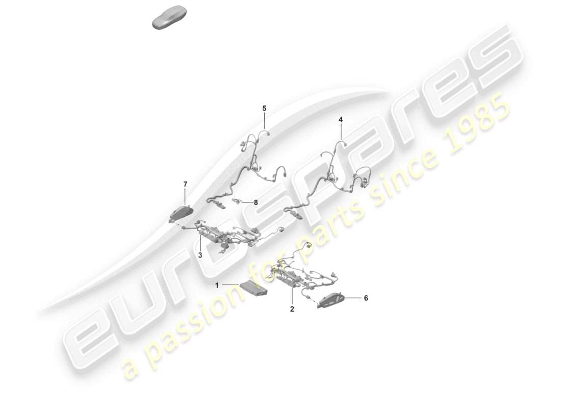 porsche 2021 (992-1 gt3/rs/st) asiento deportivo eléctrico plus para modelos con asientos regulables eléctricamente 18-way diagrama de piezas
