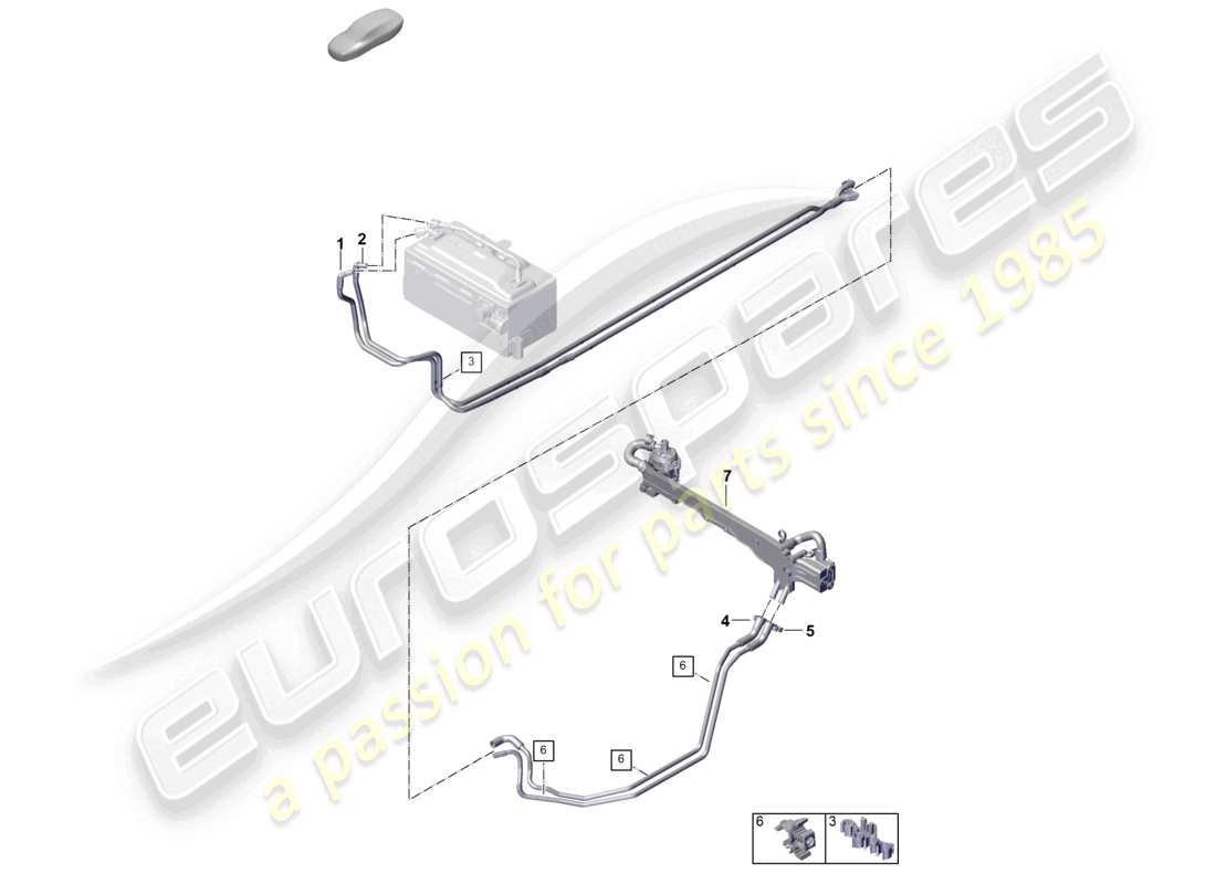porsche 2024 (992-2) batería híbrida sistema de refrigeración por refrigerante turbocompresor de gases de escape convertidor de voltaje diagrama de piezas