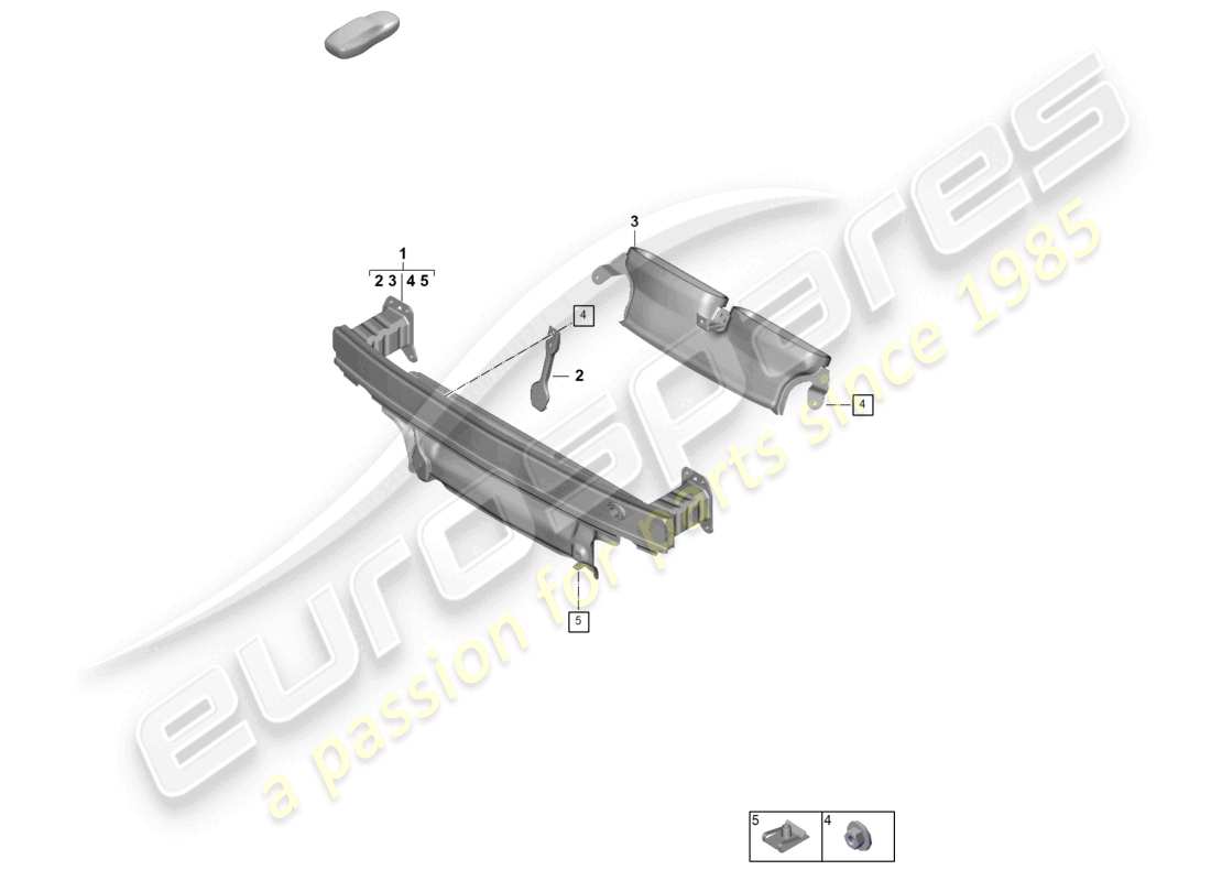porsche 2024 (992-2) diagrama de piezas del portador de parachoques