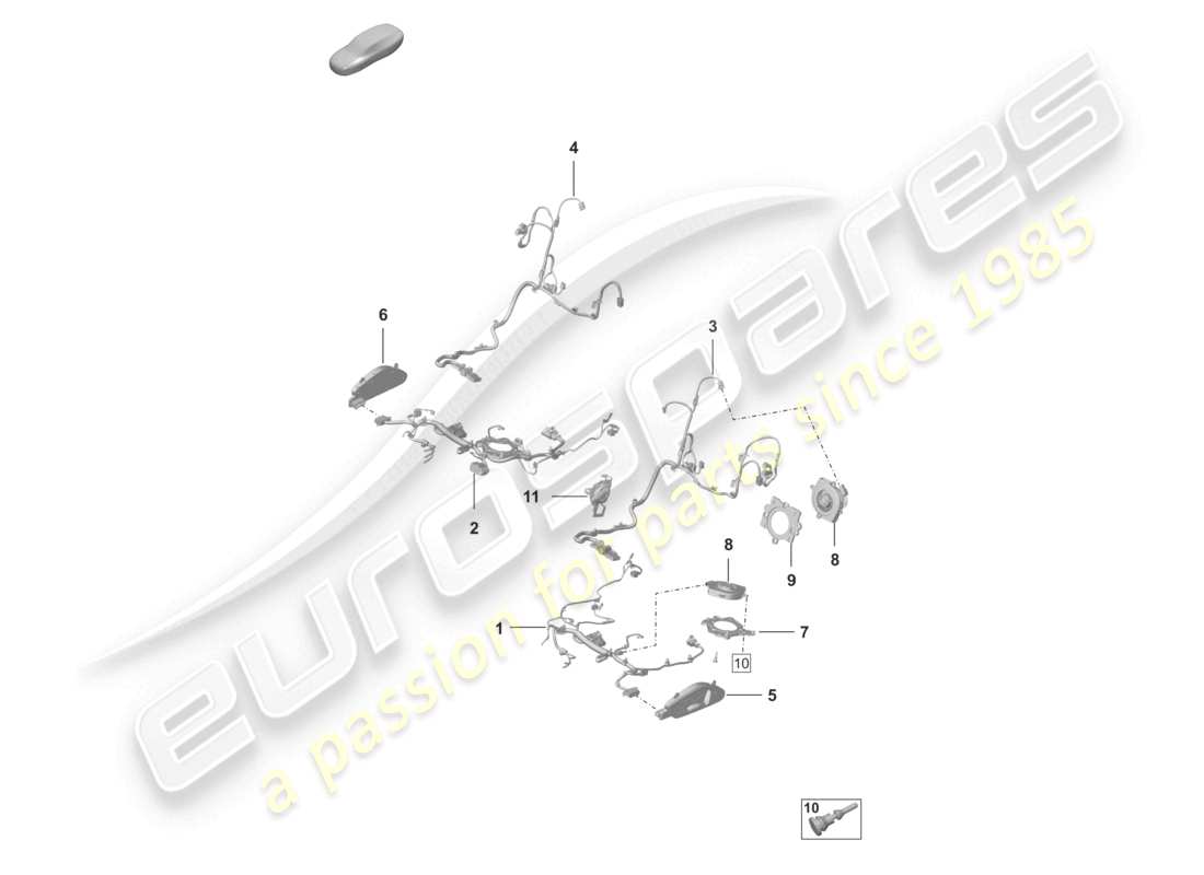 porsche 2026 (992-2 turbo / s) asiento deportivo eléctrico asiento deportivo plus asiento estándar diagrama de piezas