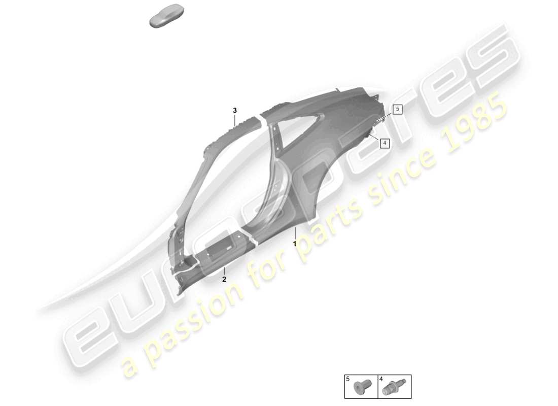 porsche 2023 (992-1 gt3/rs/st) parte lateral exterior gt3 diagrama de piezas