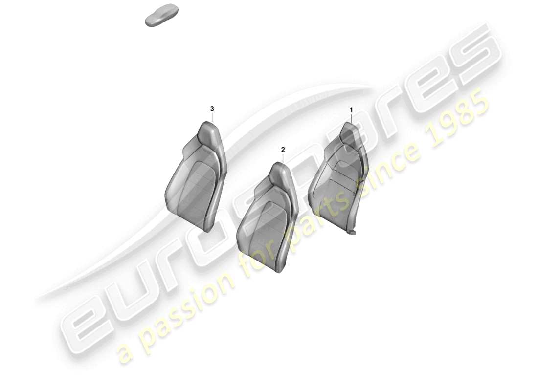 porsche 2024 (panamera 976) parte de espuma funda de respaldo asiento estándar diagrama de piezas
