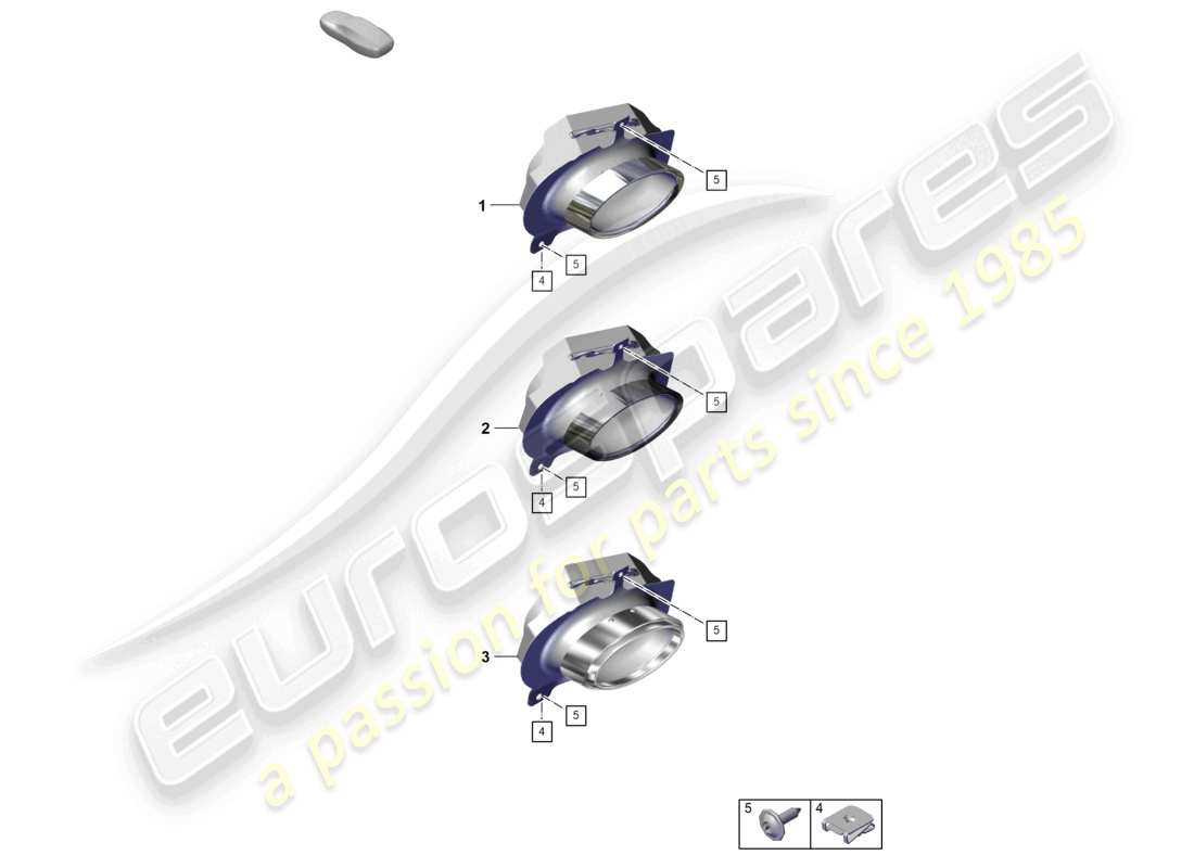 porsche 2021 (992-1 turbo / s) diagrama de piezas del tubo de escape para sistema de escape deportivo