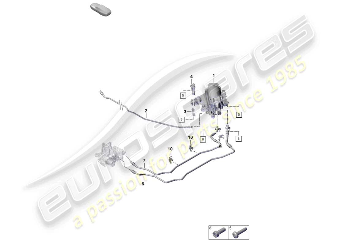 porsche 2026 (992-2) diagrama de piezas de la unidad de bomba de línea hidráulica pdcc