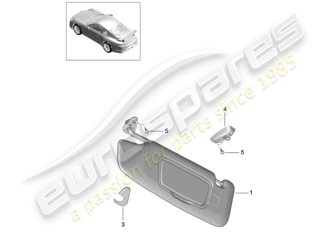 porsche 2021 (991-2 r/gt3/rs) parasoles d - mj 2015>> diagrama de piezas