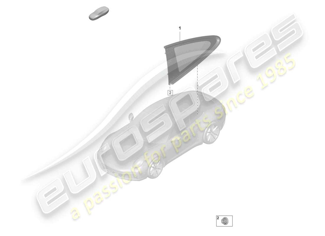 porsche 2022 (992-1) diagrama de piezas de la ventana lateral