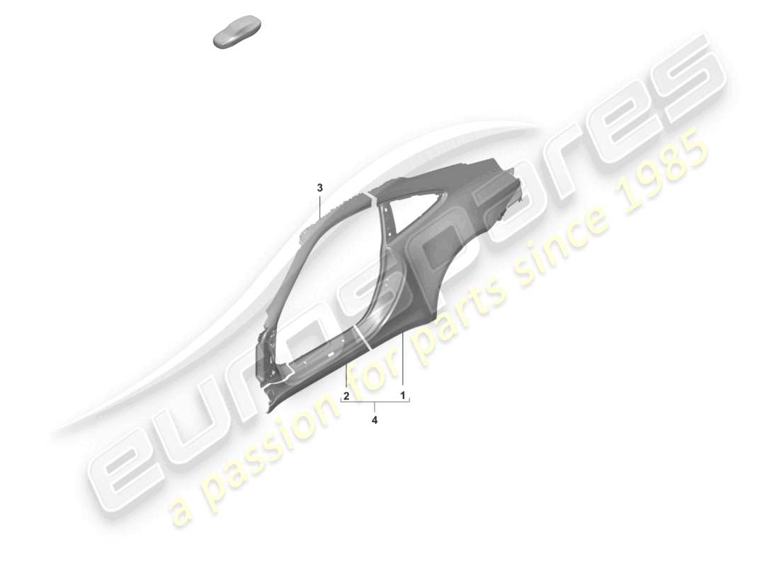 porsche 2022 (992-1) diagrama de piezas del coupé exterior de la parte lateral