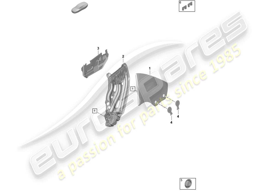 porsche 2024 (992-2) diagrama de piezas del cabriolet de la ventana lateral