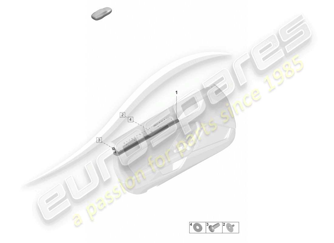 porsche 2021 (992-1 gt3/rs/st) moldura para panel de revestimiento de puerta información de reparación 706055 diagrama de piezas
