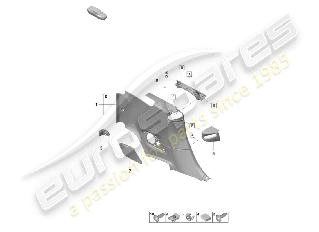 porsche 2024 (992-2) diagrama de piezas del adorno del panel lateral trasero
