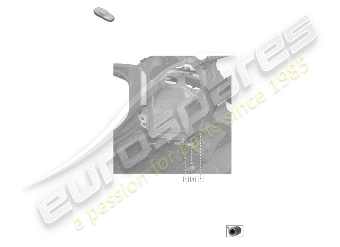 porsche 2025 (992-2 turbo / s) diagrama de piezas de la parte inferior de la carrocería del soporte del eje delantero