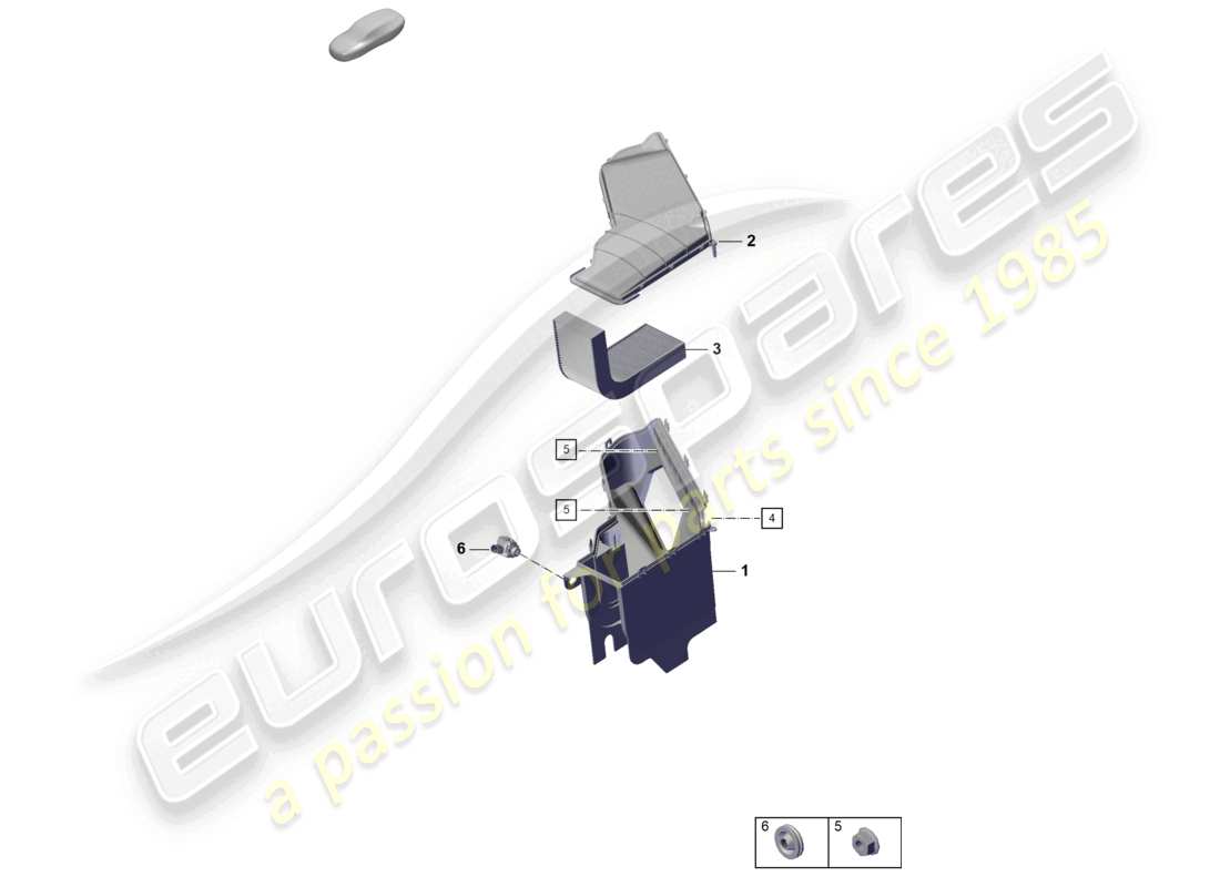 porsche 2021 (718 cayman gt4) diagrama de piezas de entrada de aire fresco