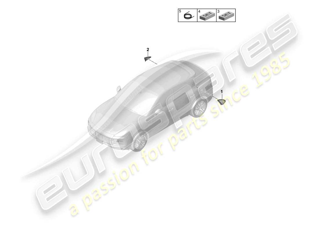 porsche 2021 (cayenne e3 9ya/9yb) diagrama de piezas del cupé trasero de la ventana lateral