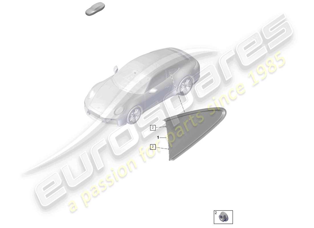porsche 2024 (992-2) diagrama de piezas de la ventana lateral
