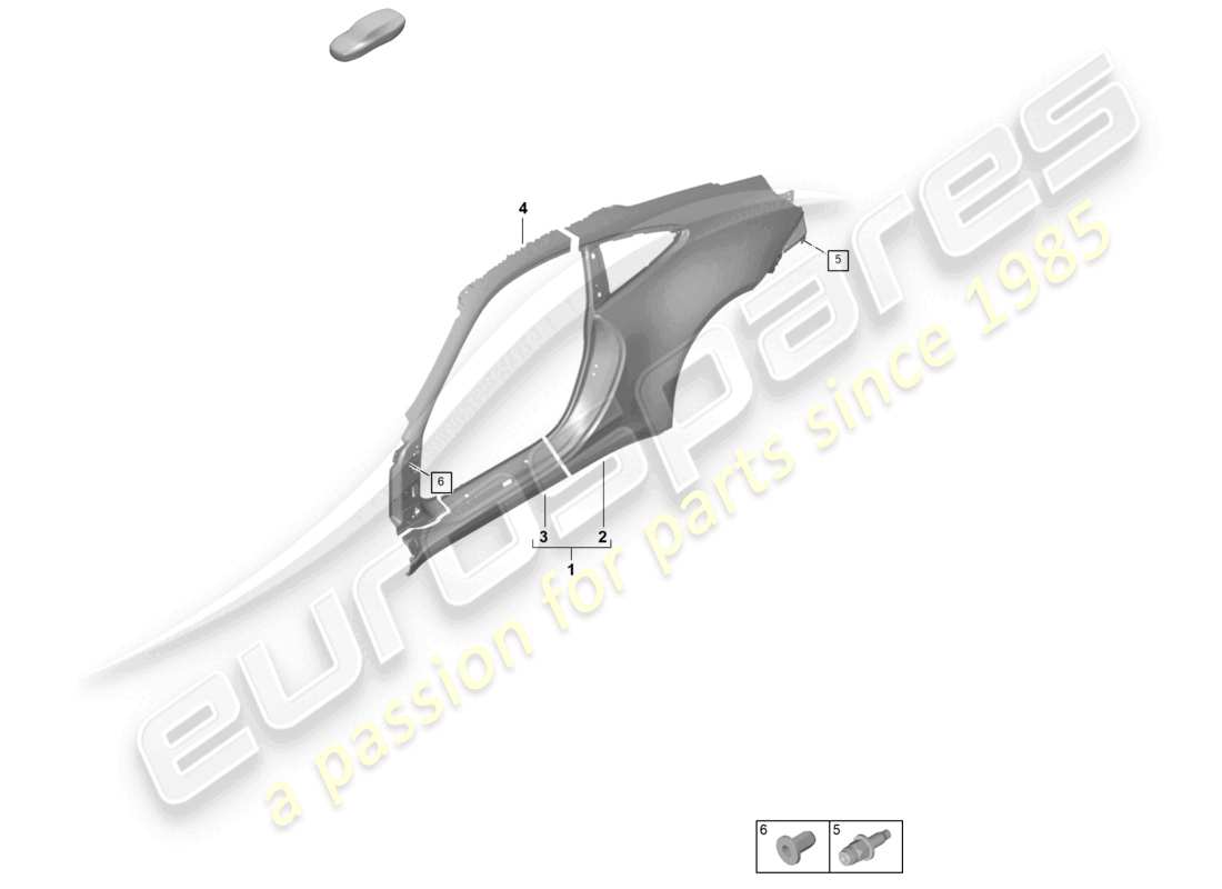 porsche 2024 (992-2) diagrama de piezas del coupé exterior de la parte lateral