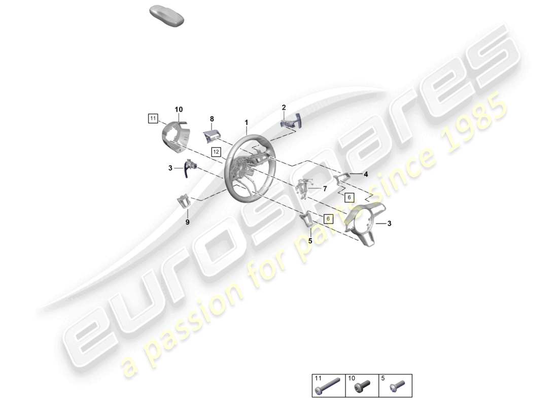 porsche 2021 (718 cayman gt4) volante pdk - diagrama de piezas individuales