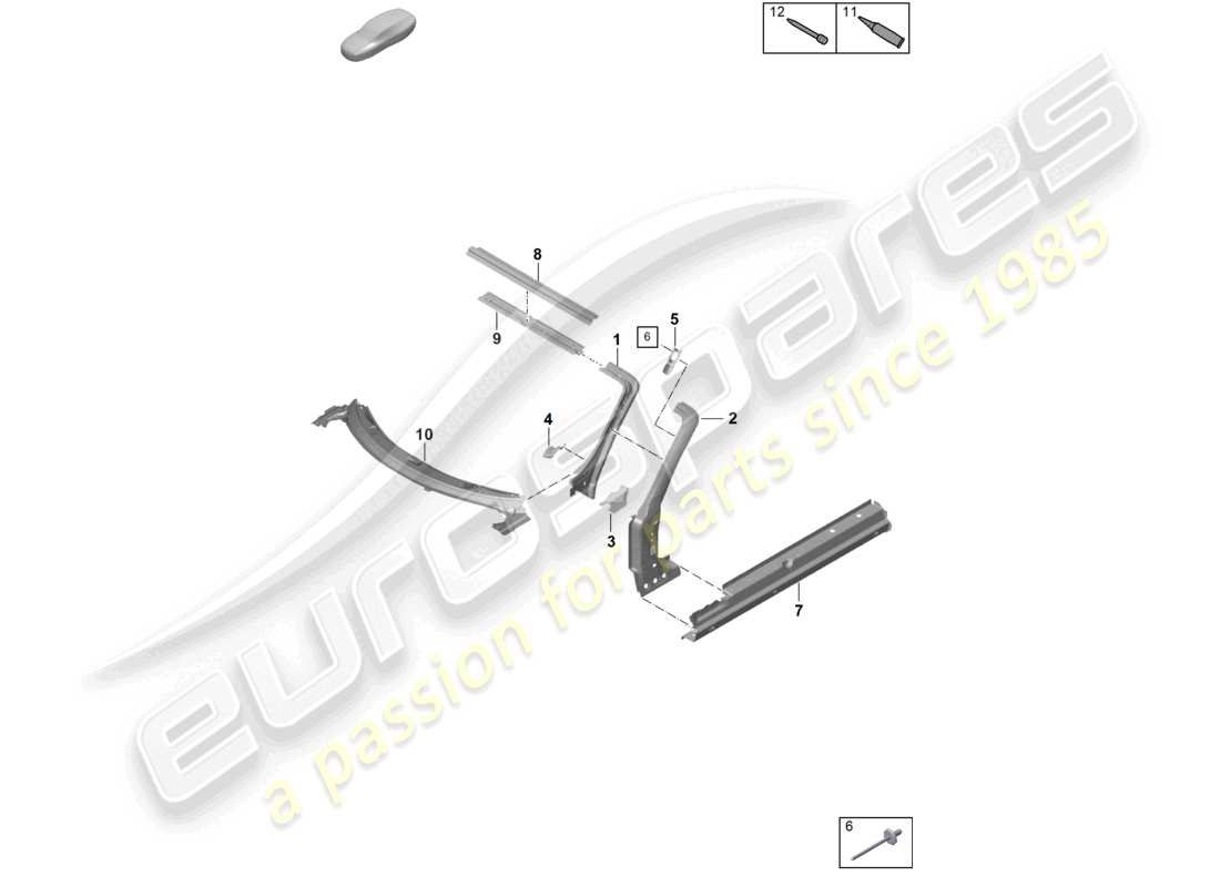 porsche 2021 (718 boxster spyder) diagrama de piezas del scuttle