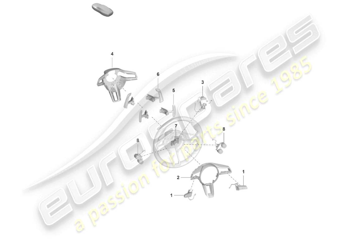 porsche 2021 (992-1 gt3/rs/st) diagrama de piezas del volante de accesorios gt3 rs