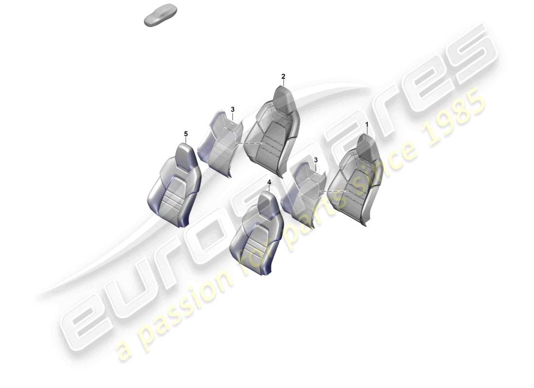 porsche 2024 (cayenne e3 pa) parte de espuma funda de respaldo asiento deportivo diagrama de piezas