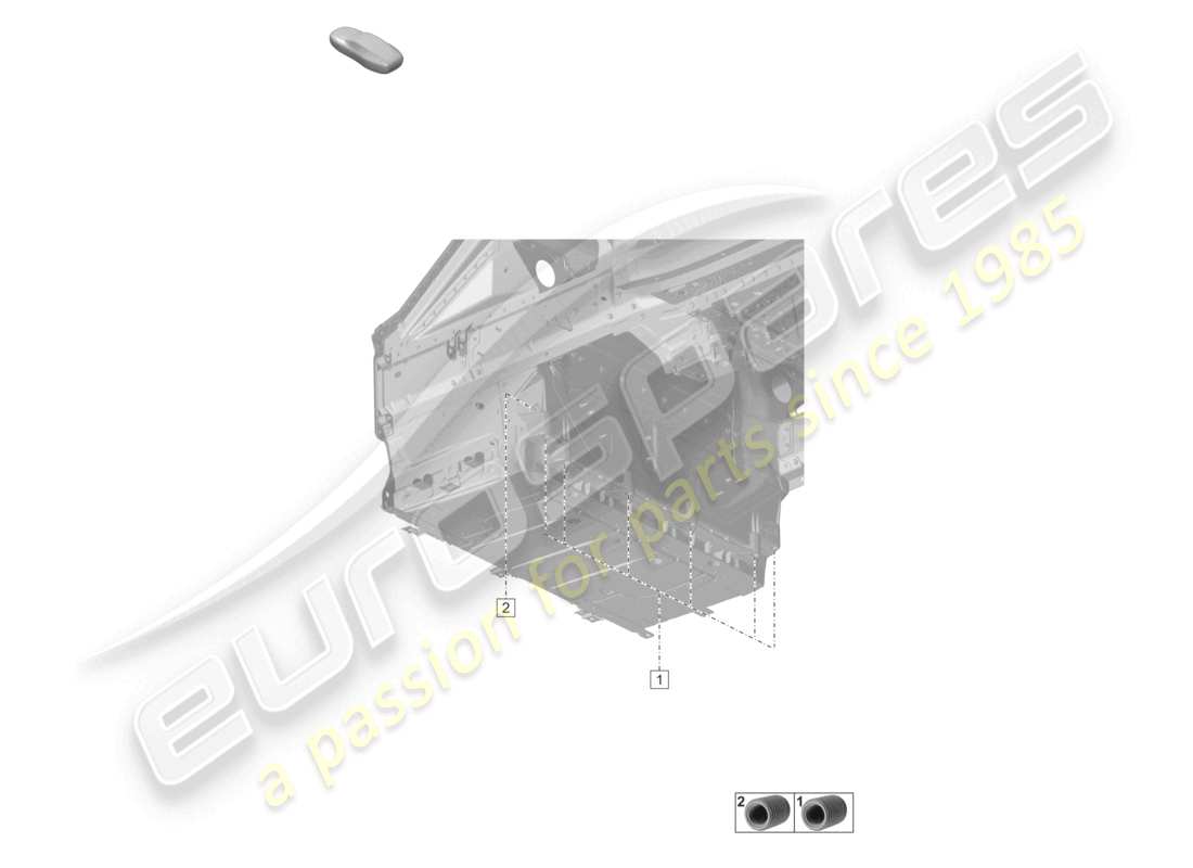 porsche 2022 (992-1 turbo / s) membrana transversal debajo del piso del maletero placa del piso del maletero delantero diagrama de piezas