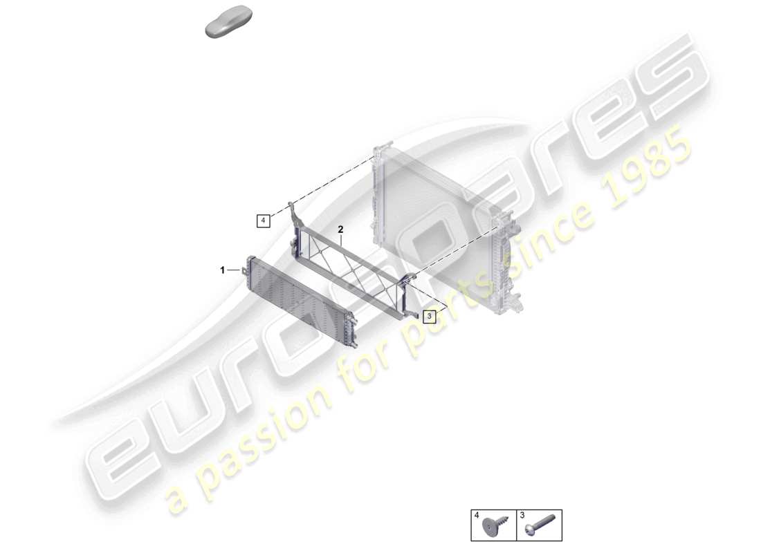 porsche 2023 (cayenne e3 pa) sistema de enfriamiento de refrigerante enfriador adicional para refrigerante diagrama de piezas