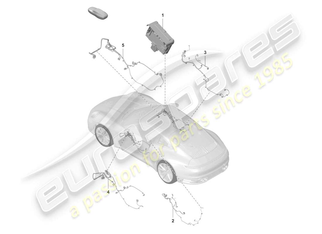 porsche 2021 (992-1) puertas unidades de control cableado diagrama de piezas