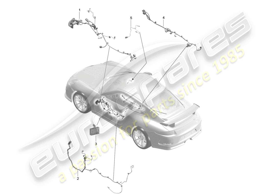 porsche 2021 (991-2 r/gt3/rs) cableado de puertas consola central unidad de control de puertas control de capota d - mj 2018>> diagrama de piezas
