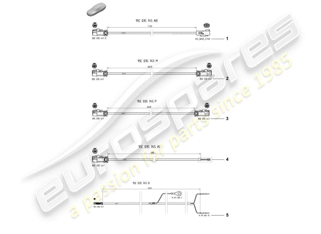 porsche 2025 (macan-e) línea de conexión de datos diagrama de piezas