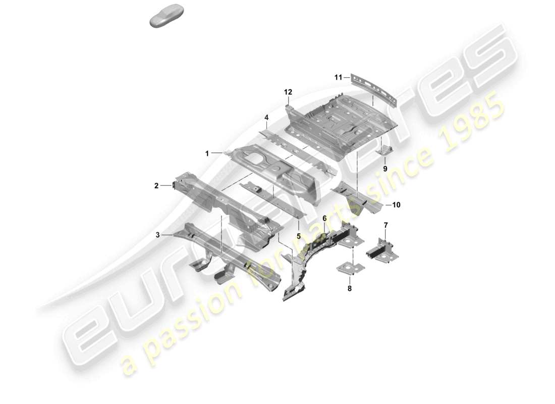 porsche 2023 (cayenne e3 pa) placa inferior trasera extremo trasero diagrama de piezas