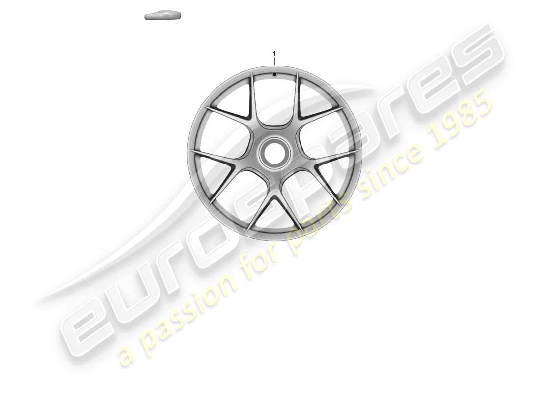 porsche 2024 (992-2 gt3/rs/st) diagrama de piezas de llanta de aleación con cierre centralizado