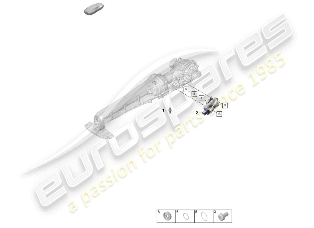 porsche 2024 (992-2) diagrama de piezas de los sensores del diferencial del eje delantero