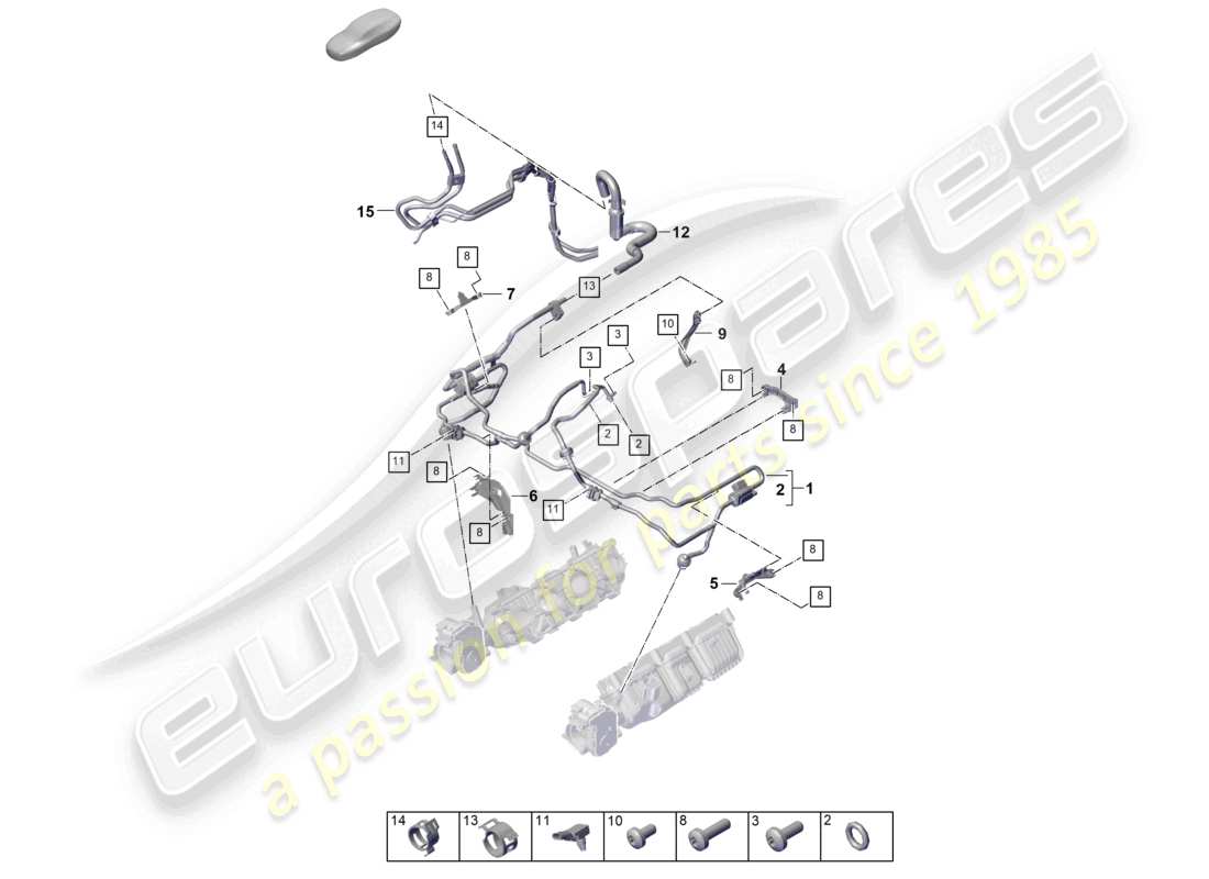 porsche 2025 (cayenne e3 pa) línea de respiración ventilación del tanque diagrama de piezas