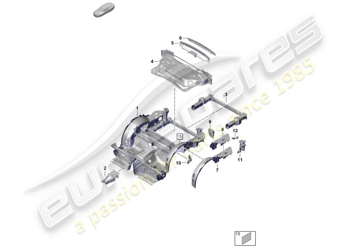 porsche 2024 (992-2) diagrama de piezas del extremo trasero