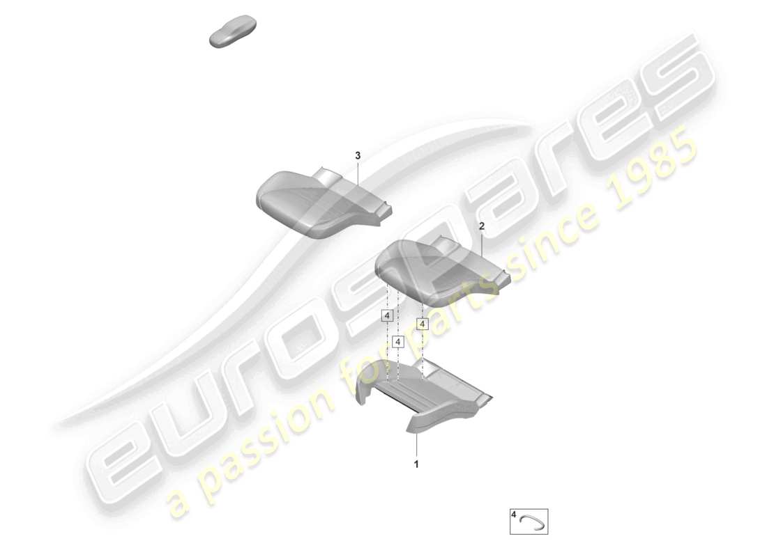 porsche 2022 (panamera 971-2) parte de espuma funda de asiento asiento deportivo diagrama de piezas