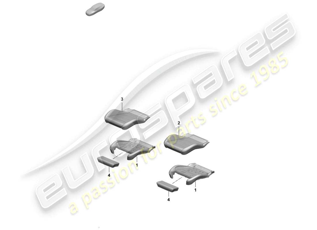 porsche 2025 (macan-e) parte de espuma funda de asiento asiento deportivo diagrama de piezas