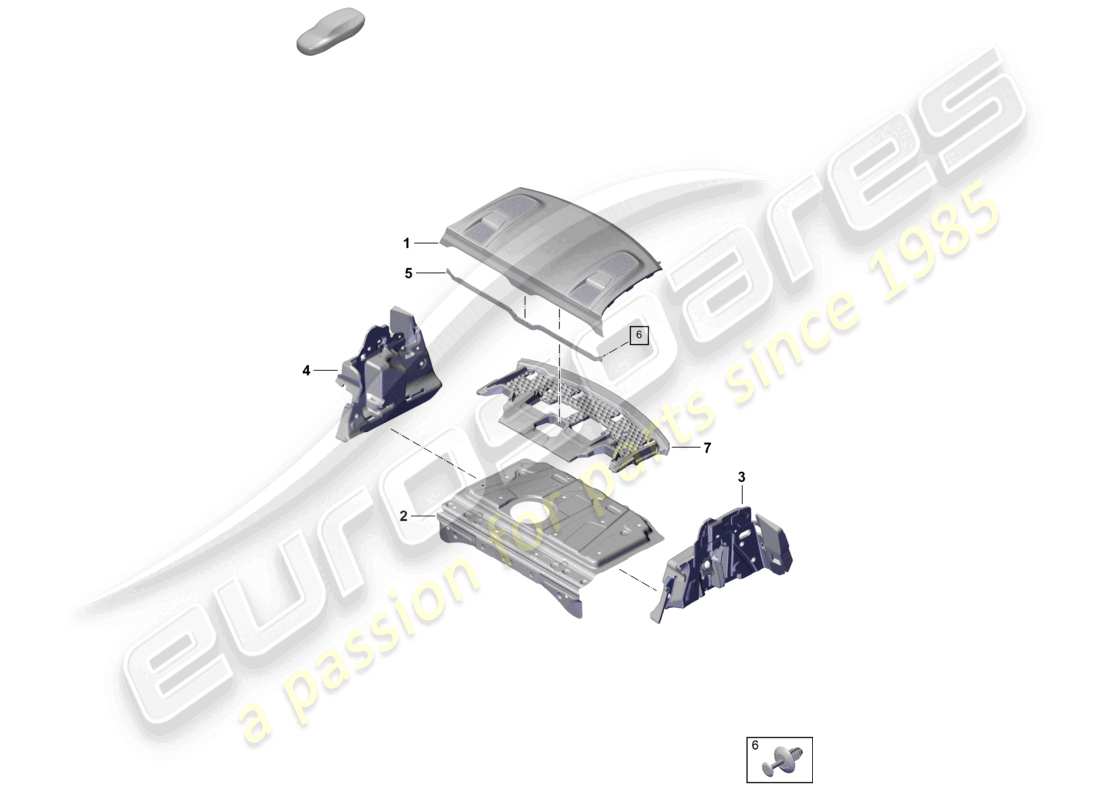 porsche 2023 (taycan 9j1-1) bandeja absorbente de sonido diagrama de piezas