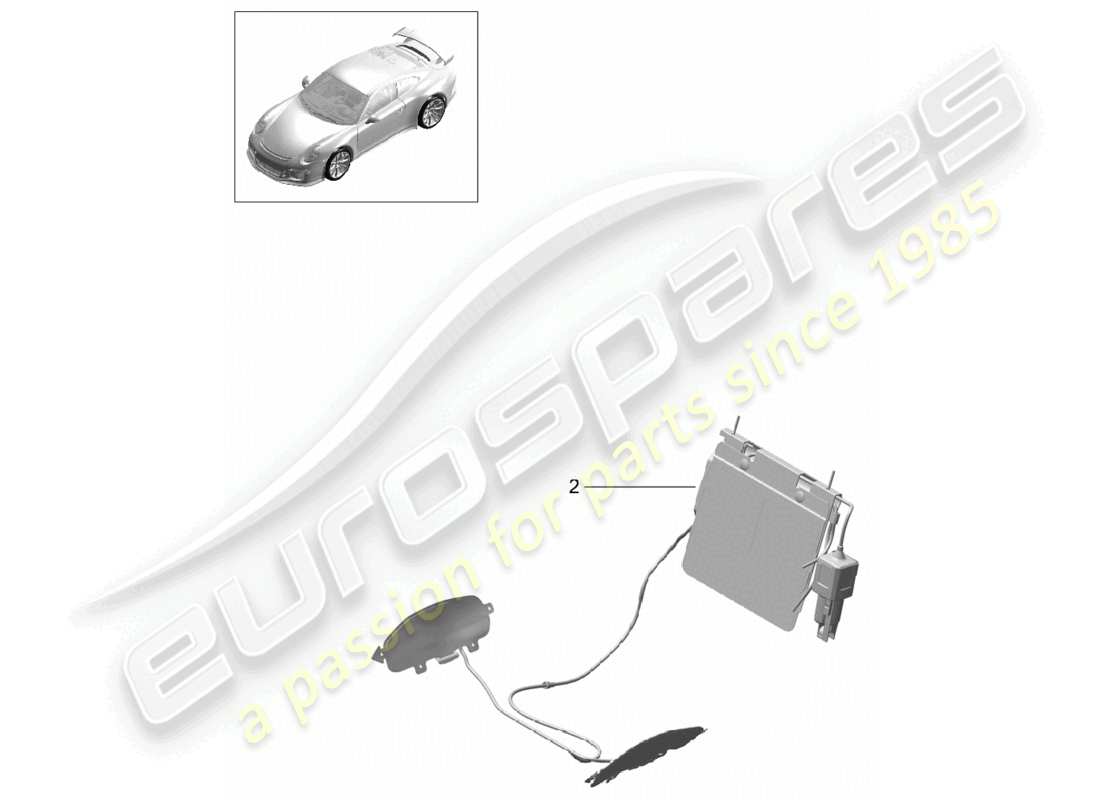 porsche 2021 (991-2 r/gt3/rs) diagrama de piezas de accesorios de soporte lumbar
