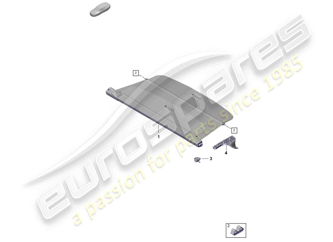 porsche 2023 (cayenne e3 pa) persiana enrollable de bandeja diagrama de piezas